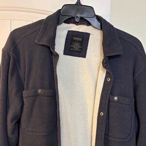 Buffalo David Bitton Dark Gray Sherpa-Lined Shirt Jacket
